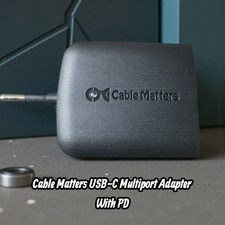 NEW Cable Matters USB-C Multiport Adapter with PD  in Black 201048-BLK picture