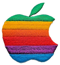 Apple Multi Color Logo (embroidered Iron/sew on patch) picture