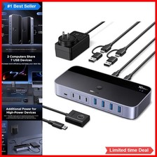 USB Switch 2 In 7 Out 10Gbps 4 USB-A 3 USB-C for Keyboard Mouse Printer Hard picture