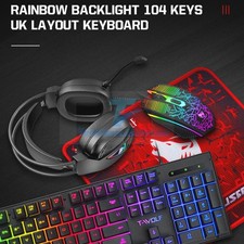 4IN1 LED Gamer Bundle Mechanical Kits,RGB PC Gaming Keyboard Mouse &Headset Set picture