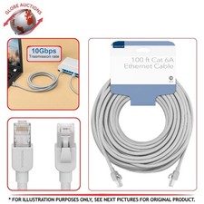 100-ft Insignia Cat-6A (RJ-45) 10-Gbps Ethernet Cable with Connectors - Grey 30m picture