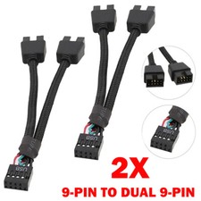 2x 15cm Motherboard USB 2.0 9 Pin Header 1 To 2 Extension Hub Splitter Adapter picture