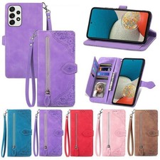 Zip Flower Leather Wallet Cover Case For Honor 600 400 200 100 90 X70 Magic 7 8 picture