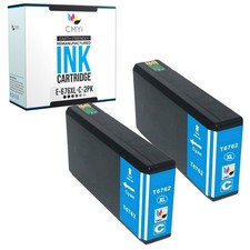 2-PK Compatible T676XL Cyan Ink for Epson WorkForce Pro WF-4010 WF-4020 WF-4023 picture