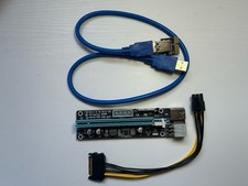 PCI-E Express Riser Crypto Mining Cable Adapter Pcie 16x-1x 6pin USB 3.0 New picture