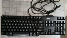 Dell L100 USB Mechanical  Black Wired Keyboard Keyboard Pre Owned Large Font picture