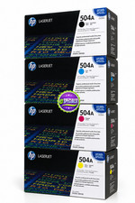 New Genuine HP 504A Toner Set, Excellent Condition Like Photo We Ship Fast picture
