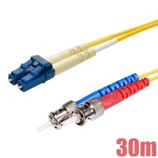 30M LC to ST UL Single Mode 9/125 Duplex Fiber Optic Optical Cable OFNR Yellow picture
