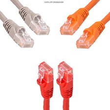 1'-50' CAT6 Crossover UTP Patch Cable 550MHz 24AWG Ethernet RJ45 Network Cord UL picture