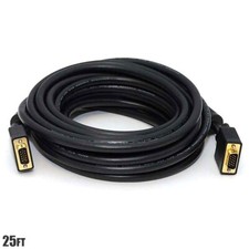 25FT VGA SVGA HD15 Male to Male Monitor Video Cable PC Laptop Gold Plated CL2 picture