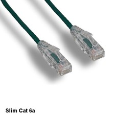KNTK Green 25ft Slim Cat6a UTP Patch Cable 28AWG Ethernet RJ45 Network Snagless picture