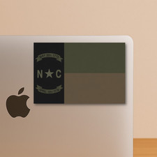 Subdued North Carolina Flag Sticker - Tactical Color Decal for Laptops & Tumbler picture