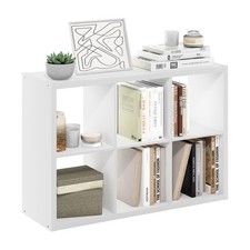 6 Cube Bookshelf Extra Thick Frame White Furinno Cubicle LU22005WH picture