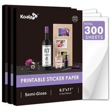 Koala Semi-gloss Sticker Paper 300 Sheet White for Inkjet & Laser Printer 8.5X11 picture