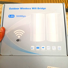 Outdoor Wireless WiFi Bridge 5.8G 900Mbps PoE 2x RJ45 Ethernet White picture