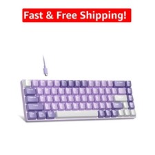Portable 60% Mechanical Keyboard with Red Switches - 68 Keys, White LED Lights picture