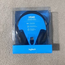 Logitech H540 Black Headband Headset USB Computer Nose-canceling Mic Controls picture