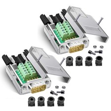2 PCS DB9 Solderfree Serial To 9 Pin Terminal Thinner Male Adapter Connector picture