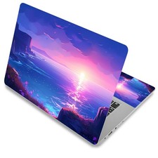 DIGTIALL Laptop Skin Sticker Decal Cover,Ocean Blue Sky Purple | DIGTIALL Uni... picture
