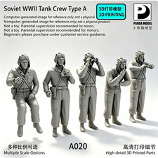 PandaModel A020 Soviet WW2 Tank Crew 5pcs 3D Printed Unpainted  picture