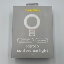 Heyday Laptop Conference Ring Light Stone White 3 Light Modes Clip-On NIB picture