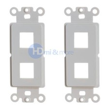 2 PCS Keystone Wall Plate Insert 2 Dual Port Hole for Decora Wallplate White picture