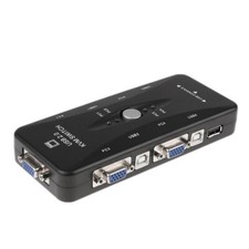 US USB 2.0 KVM Switch 4 Port W 4 Set Cable For Mouse Keyboard Monitor Sharing picture