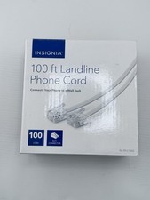 Insignia 100ft Landline Phone Cord NS-TPLC1002 RJ11 Connector New picture