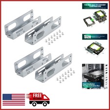 2 Pack Metal Mounting Bracket Adapter for 3.5 to 5.25 Inch Hard Drives picture