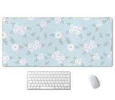 XXL Gaming Mouse Pad 35.5x15.7 Inch White Daisy Flower Extended Desk Mat Cute picture
