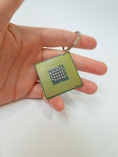 Intel CPU Keychain With Sanded Edges And Keyring Attached Custom W/Real CPUs picture