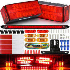 LED Submersible Rectangular Trailer Tail Light Kit, Super Bright Brake Stop Turn picture