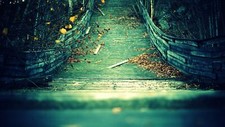 Landscape wood bridge fall Custom Gaming Mat Desk picture