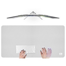 Silver Gray 3XL Color Mouse Pad 48x24 Inch Desktop Mat Durable Waterproof picture