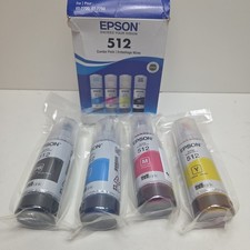 NEW OEM - EPSON 512 70ml FULL SET INK BOTTLES - T512520 SEALED BAGS 1/2027 picture