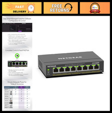 8-Port PoE Gigabit Ethernet Switch, Easy Smart Managed, 62W Power, Desktop/Wall picture