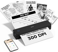 Inkless Portable Thermal Printer Wireless for Travel,Mt610 Pro,300 DPI picture
