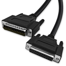 DB25 Serial Cable 25 Pin Male to Female Double Shielded 6.6 Ft Black picture