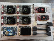Collection Of Eight 16-Pin PCI Express Multi Monitor Video Graphic Cards picture