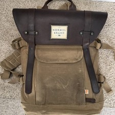 THE TOP SIDE LEATHER BACKPACK - The Normal Brand Canvas Brown Laptop picture