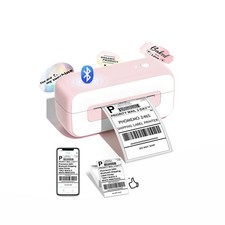 Compact Bluetooth Thermal Shipping Label Printer - 4x6, Pink, Easy Setup, Fast P picture