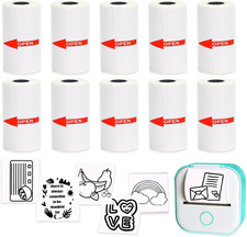 10 Rolls 53x28mm Mini Printer Paper for M02/T02, Sticker Paper for Study picture