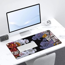 Japanese Demon Mask Mouse Pad Evil Gothic Style Gaming Pad for Bedroom Living picture
