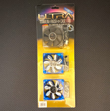 Ultra 80mm Ball Bearing Case Fans 3-Pack 2000RPM 21.5CFM 3-Pin Blue picture