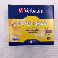 Verbatim 4x DVD + RW 4.7 GB Re-writable Compact Disk 10 packs NEW Sealed picture