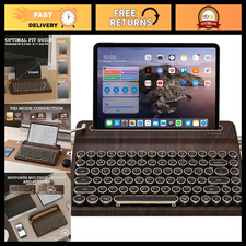 Retro Typewriter Hot Swap RGB Mechanical Keyboard - Wood Finish, Onyx Switches picture