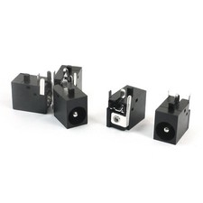 2.1mm x 5.5mm Female Connector 3 Terminal DC Power Jack Socket Black 5 Pcs picture