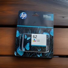Genuine HP 62 Tri-Color Original Ink Cartridge OEM  3/2026 Expire Date Sealed picture