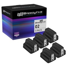SPEEDY 5PK Replacements HP 02 Ink Cartridge C8721WN Black PhotoSmart C5180 C6180 picture