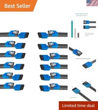 SATA Cable III, 12 Pack SATA Cable III 6Gbps Straight HDD SDD Data Cable with... picture